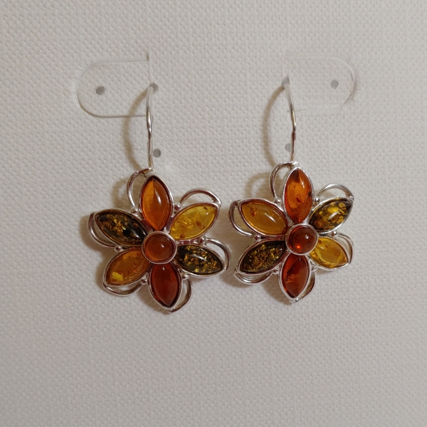 HWG-147 Earrings, Flower, Multi-Color $61 at Hunter Wolff Gallery